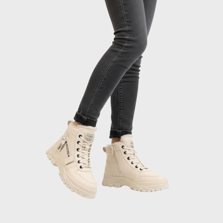 Women's Ankle High Lace Up Fleece Lined Winter Boots