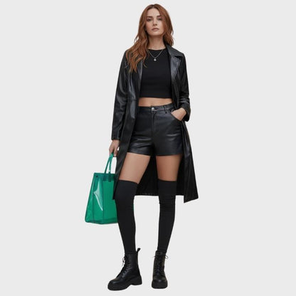 Women's Stylish Belted Trench-Style Jacket