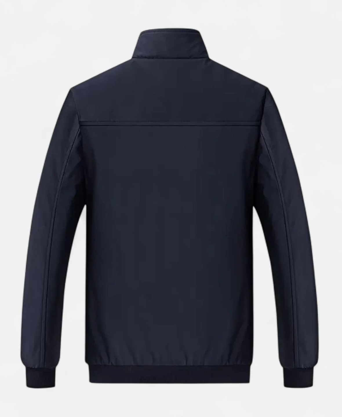 Men’s Fleece-Lined Winter Jacket with Stand Collar and Zip Closure