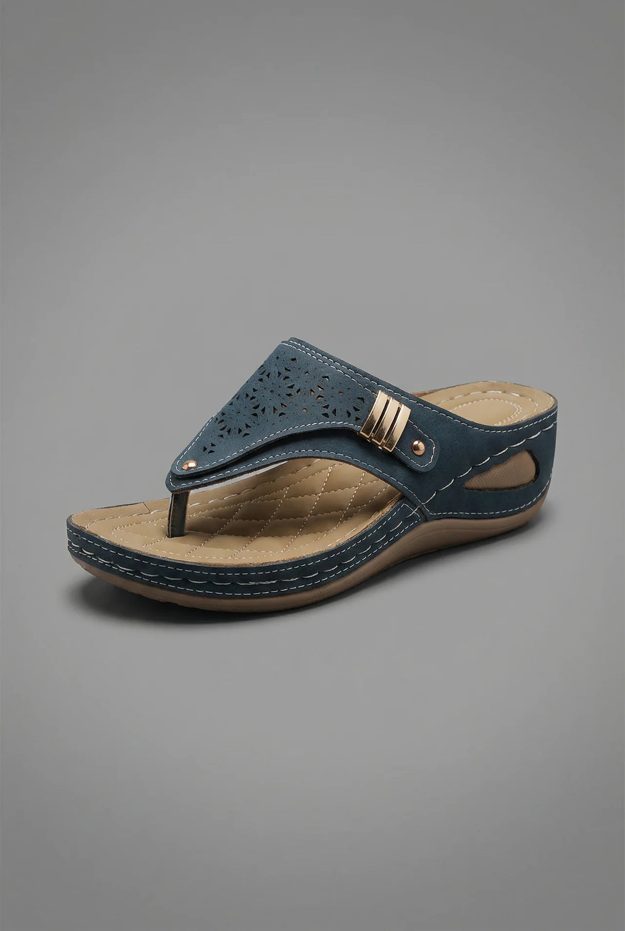 Wide Fit Walking Sandals Women Wedge Toe Post