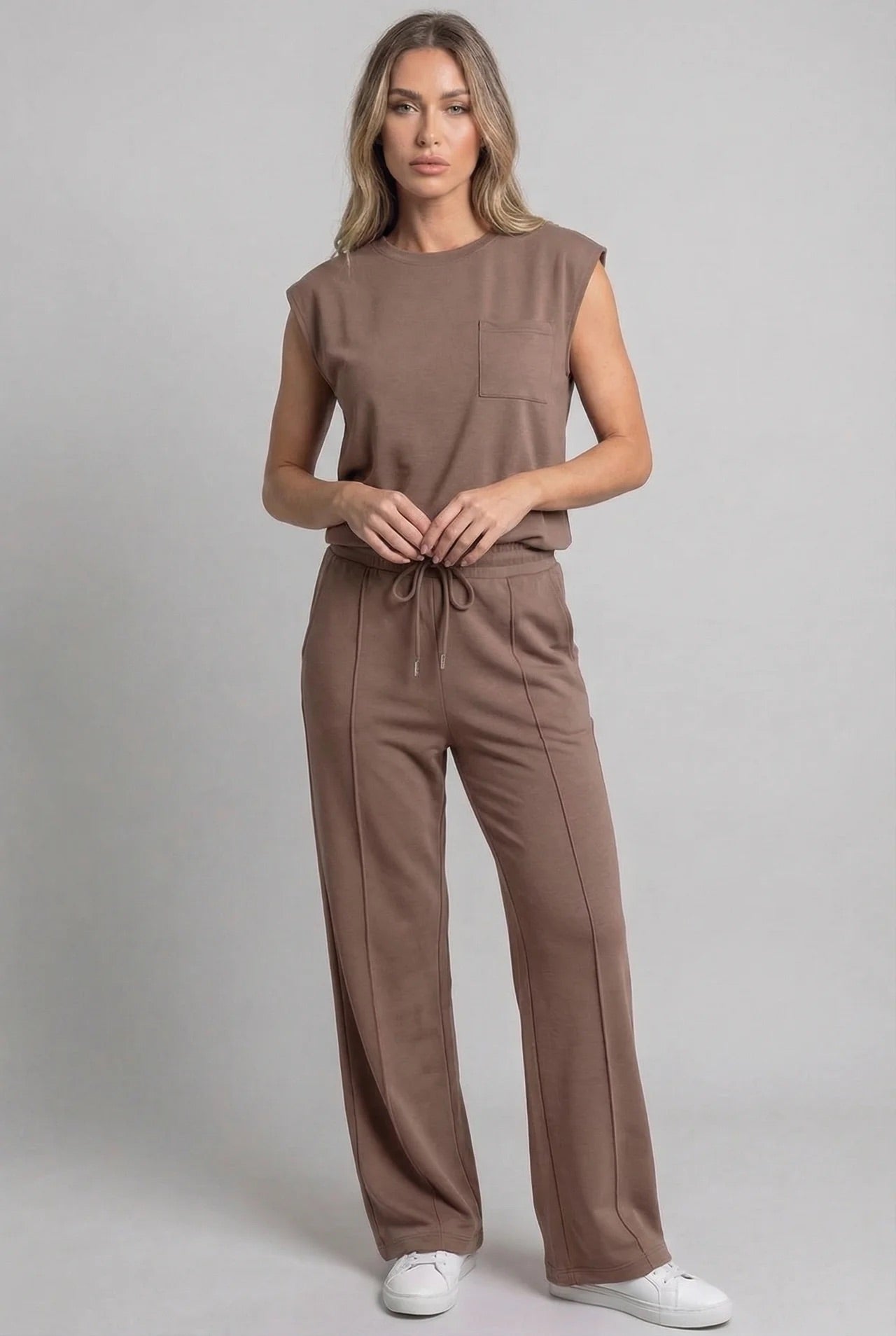 Wide Leg Drawstring Co-Ord Set Women