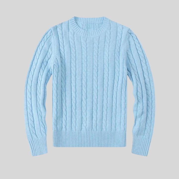 Men’s Classic Round Neck Cable Sweater