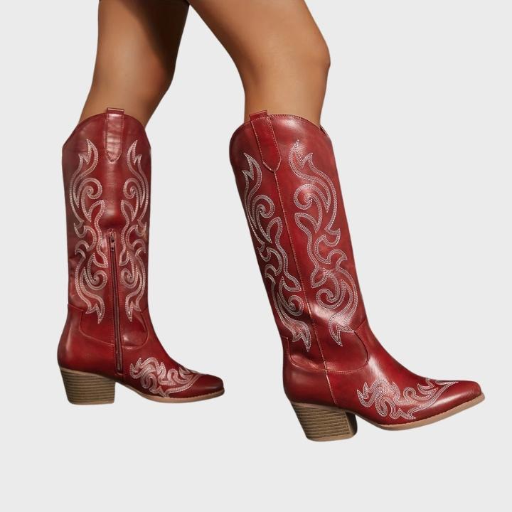 Women's Zip-Up Mid Heel Fashion Boots