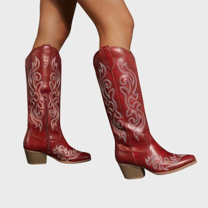 Women's Zip-Up Mid Heel Fashion Boots