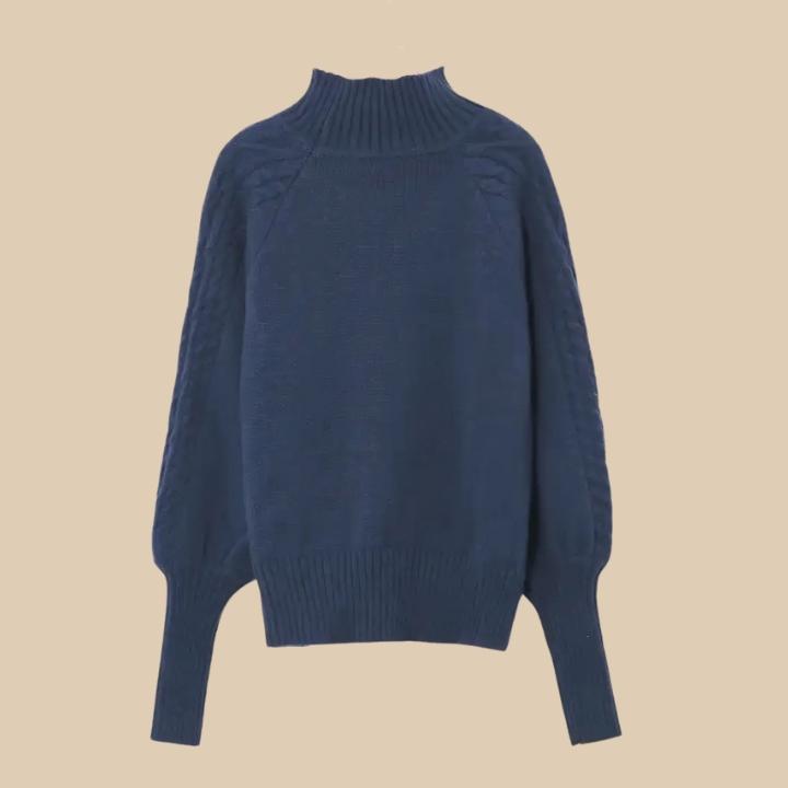 Women's Classic Ribbed High Collar Sweater