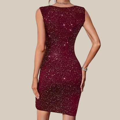 Women's V-Neck Bodycon Cocktail Dress