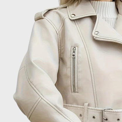 Women’s Chic Faux Leather Moto Jacket