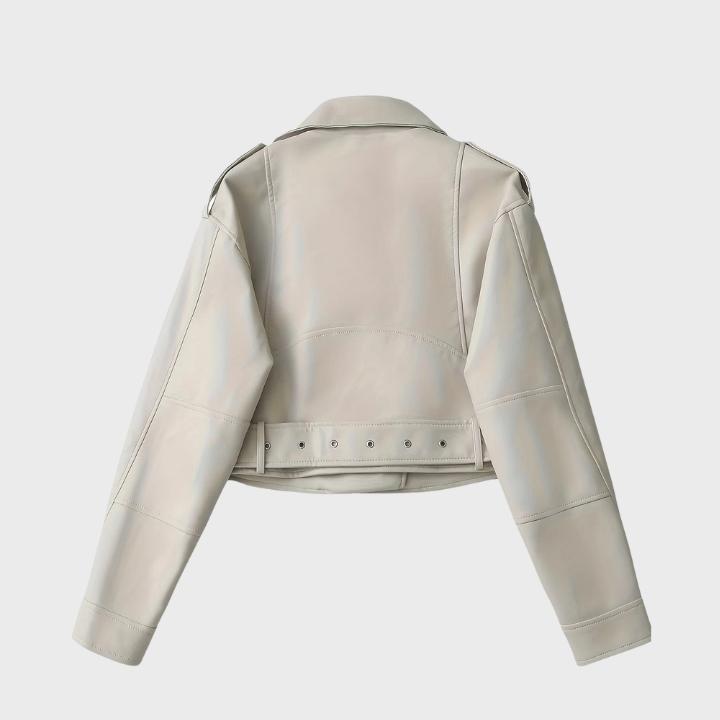 Women's Retro Belted Biker Jacket