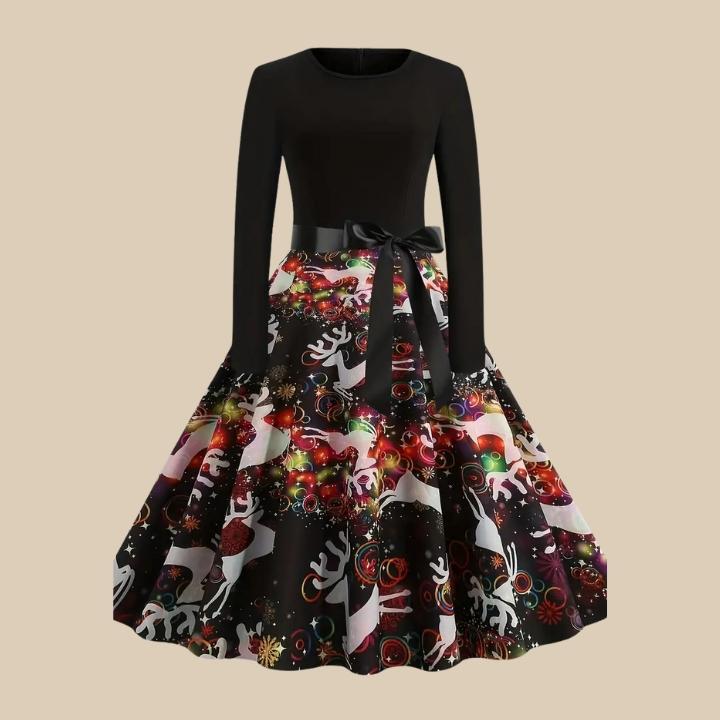 Women’s Christmas Vintage Print Dress