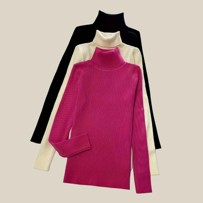 Basic Solid Color Long Sleeve Turtleneck 3 piece Bundle