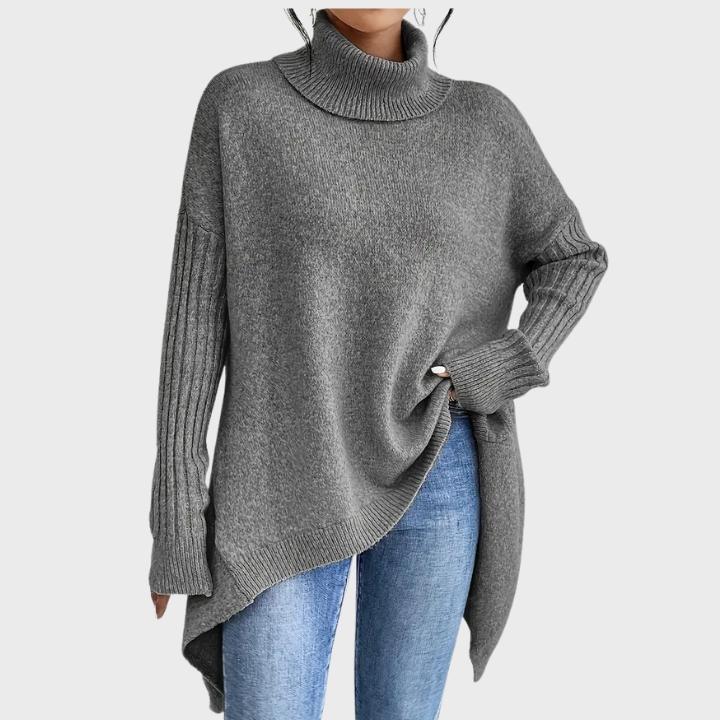 Women’s Elegant High Neck Long Sleeve Knit Pullover