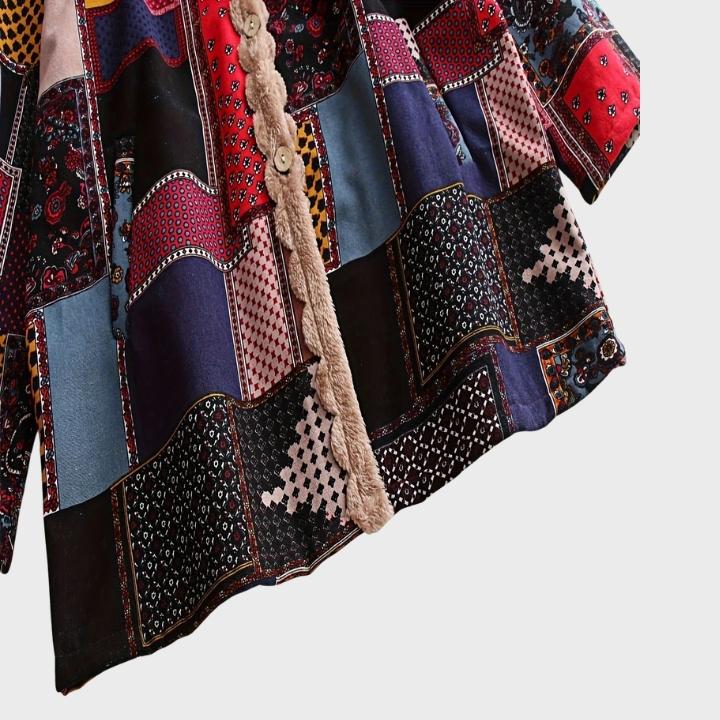 Women’s Oversized Hooded Patchwork Plush Jacket