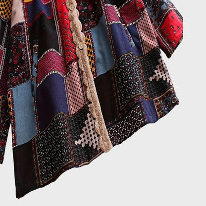 Women’s Oversized Hooded Patchwork Plush Jacket