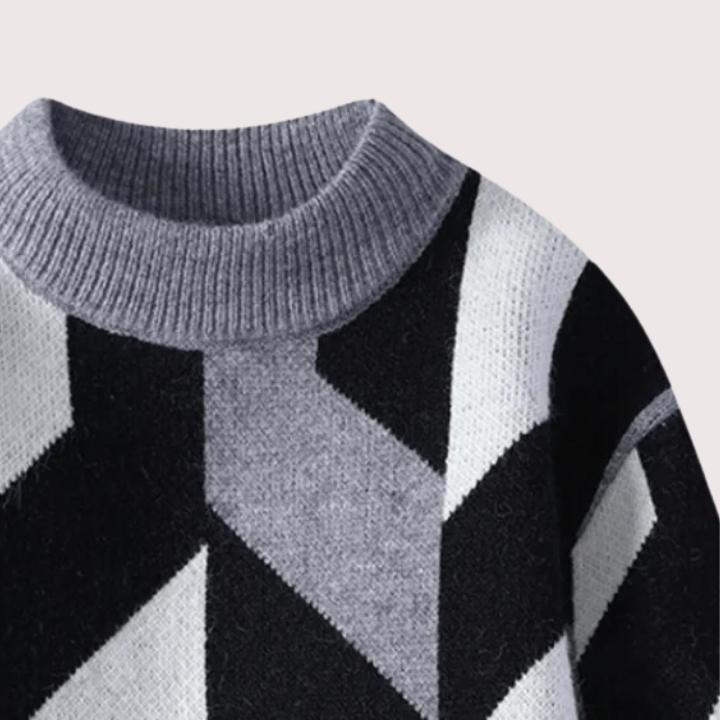 Men’s Geometric Relaxed Fit Sweater