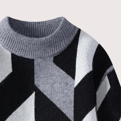 Men’s Geometric Relaxed Fit Sweater