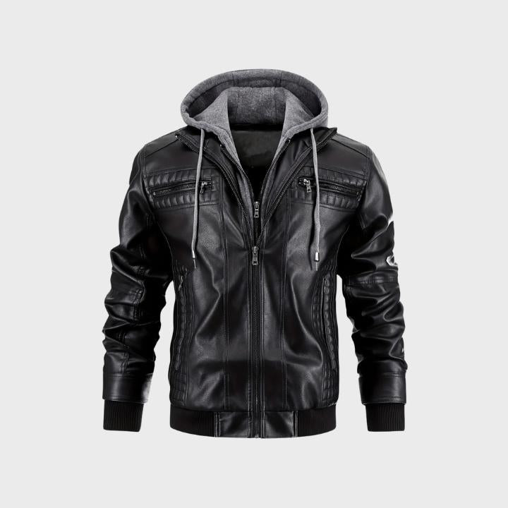 Men’s Hooded Bomber Jacket with Zipper Pockets