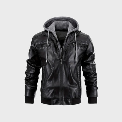 Men’s Hooded Bomber Jacket with Zipper Pockets