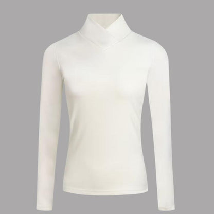 Warm High-Neck Long-Sleeve Knit Top