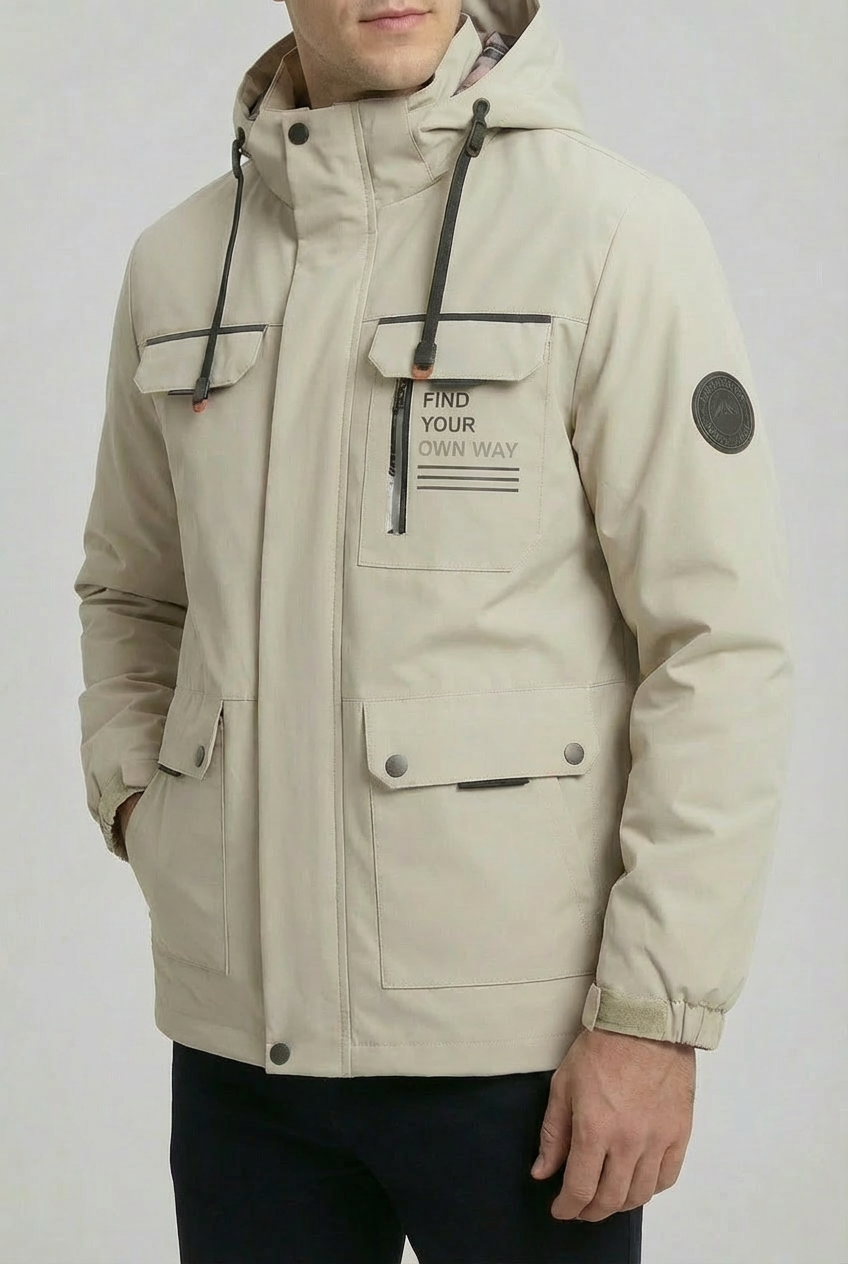 Men’s Waterproof Lightweight Hooded Rain Jacket