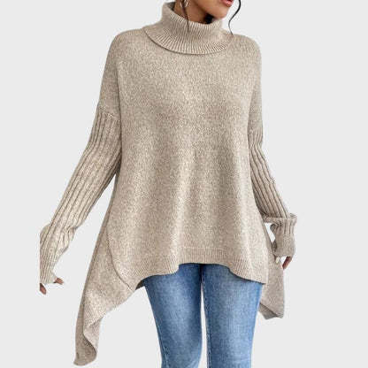 Women’s Elegant High Neck Long Sleeve Knit Pullover