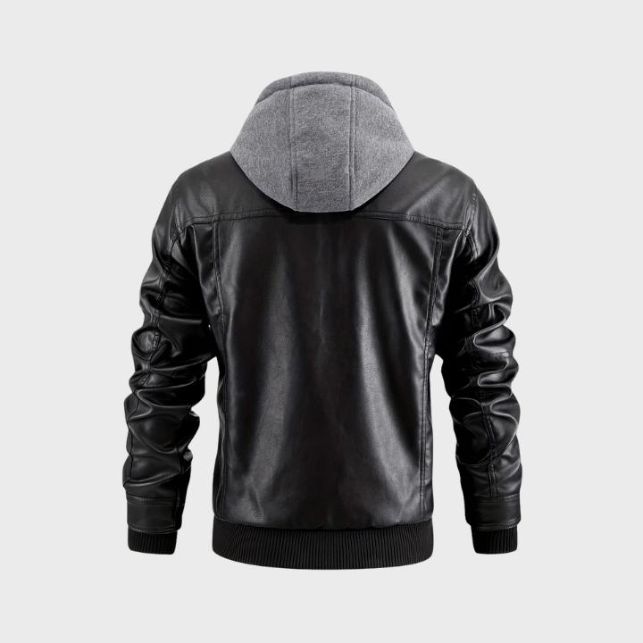 Men’s Hooded Bomber Jacket with Zipper Pockets
