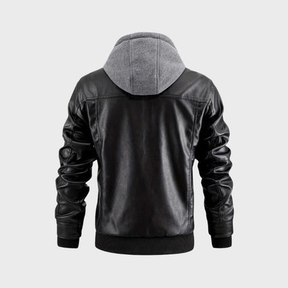 Men’s Hooded Bomber Jacket with Zipper Pockets