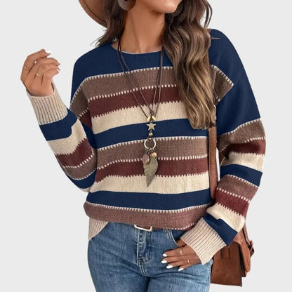 Women’s Casual Retro Stripe Knit Pullover