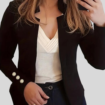 Women's Elegant Open Front Button Blazer
