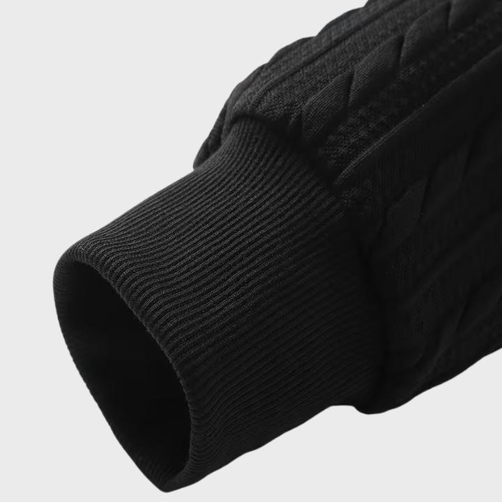 Men's Casual Solid Color High-Stretch Quarter-Zip Cable Knit Jumper