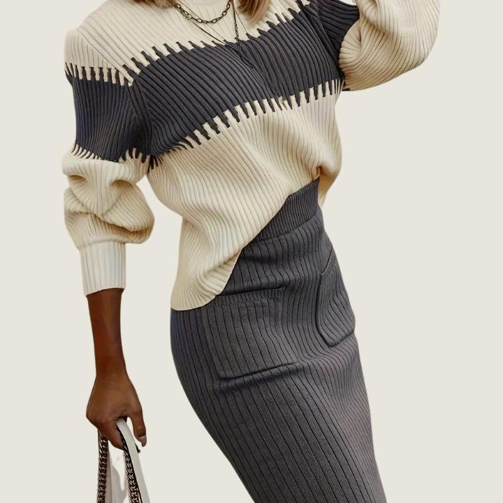 Women’s Split Skirt and Pullover Set