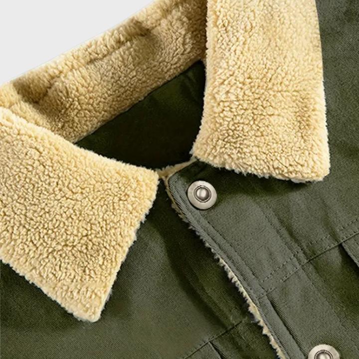 Men’s Casual Button-Up Fleece Jacket