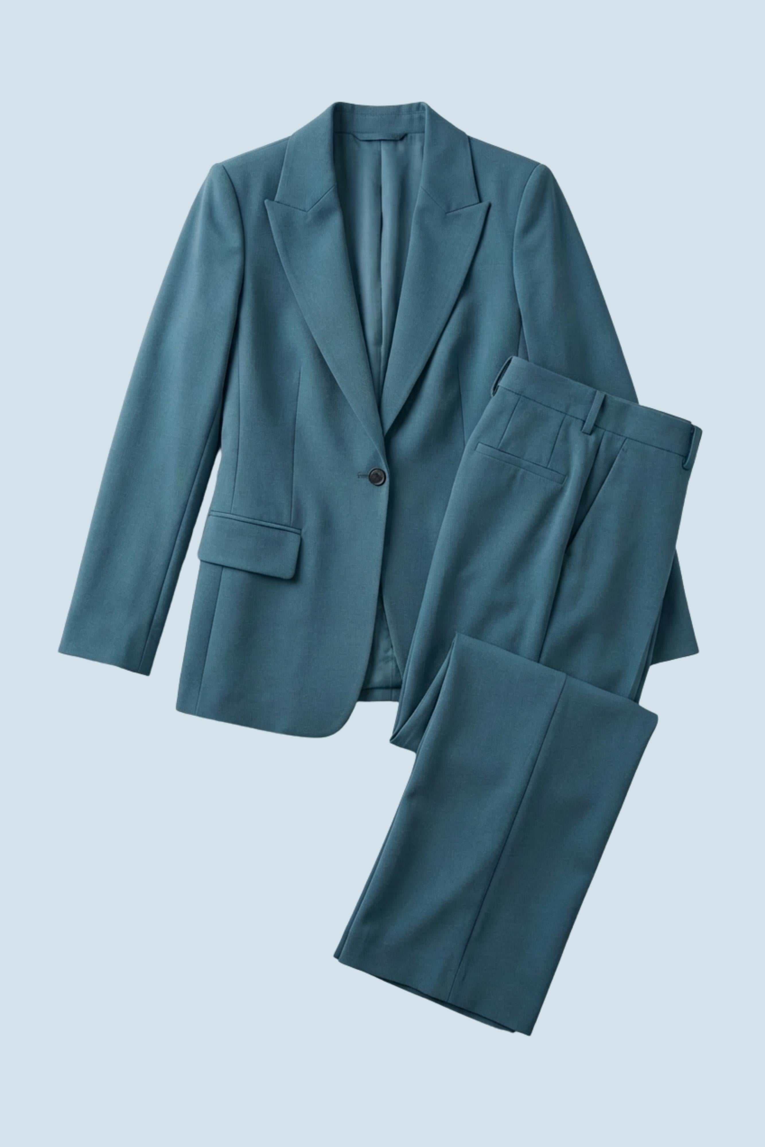 Women’s Tailored Smart Casual Office Blazer and Trouser Suit Set