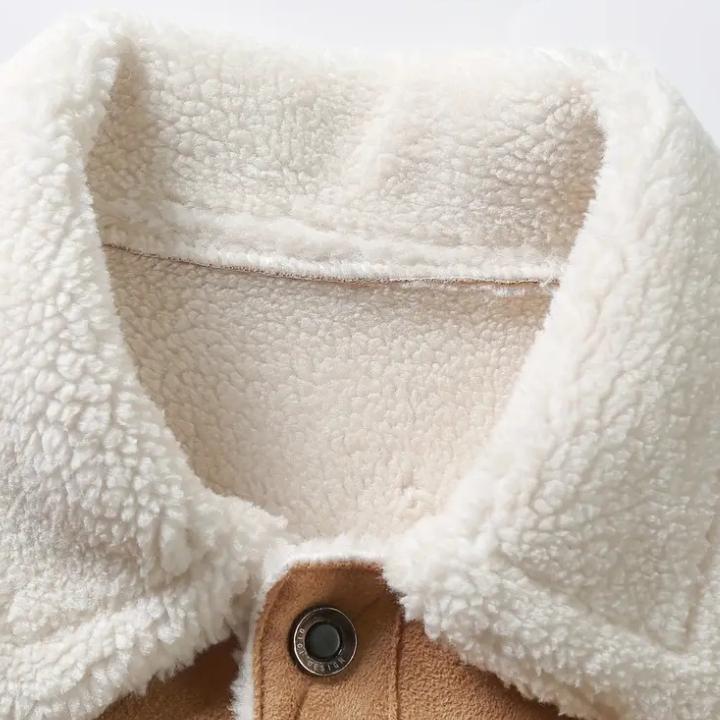 Men’s Faux Leather Jacket with Shearling Lining