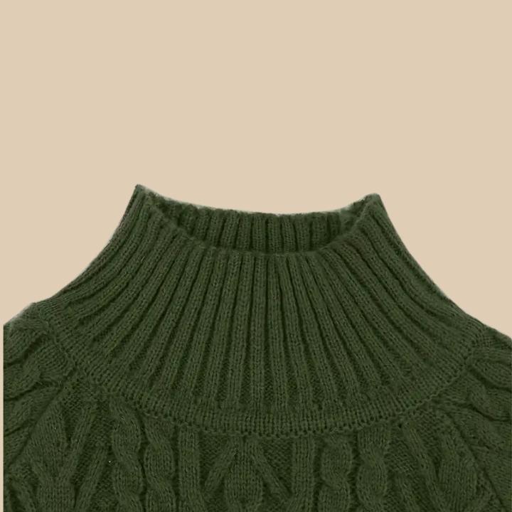 Women's Classic Ribbed High Collar Sweater