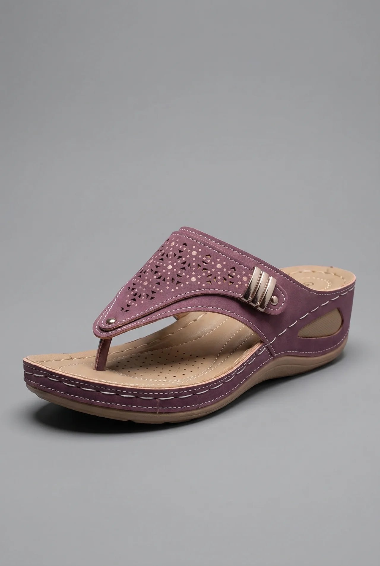 Wide Fit Walking Sandals Women Wedge Toe Post