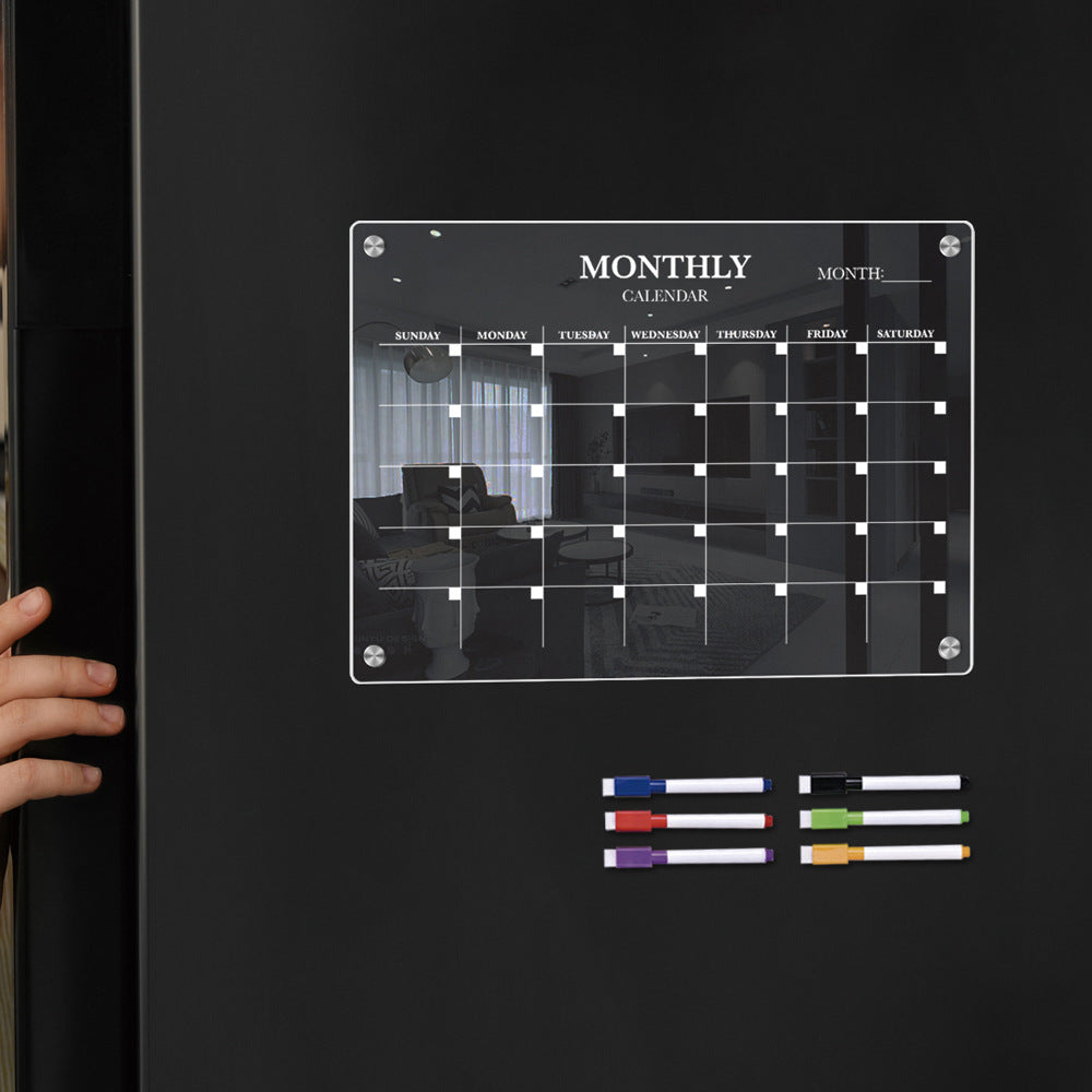 Transparent Acrylic Magnetic Monthly Planner Fridge Board