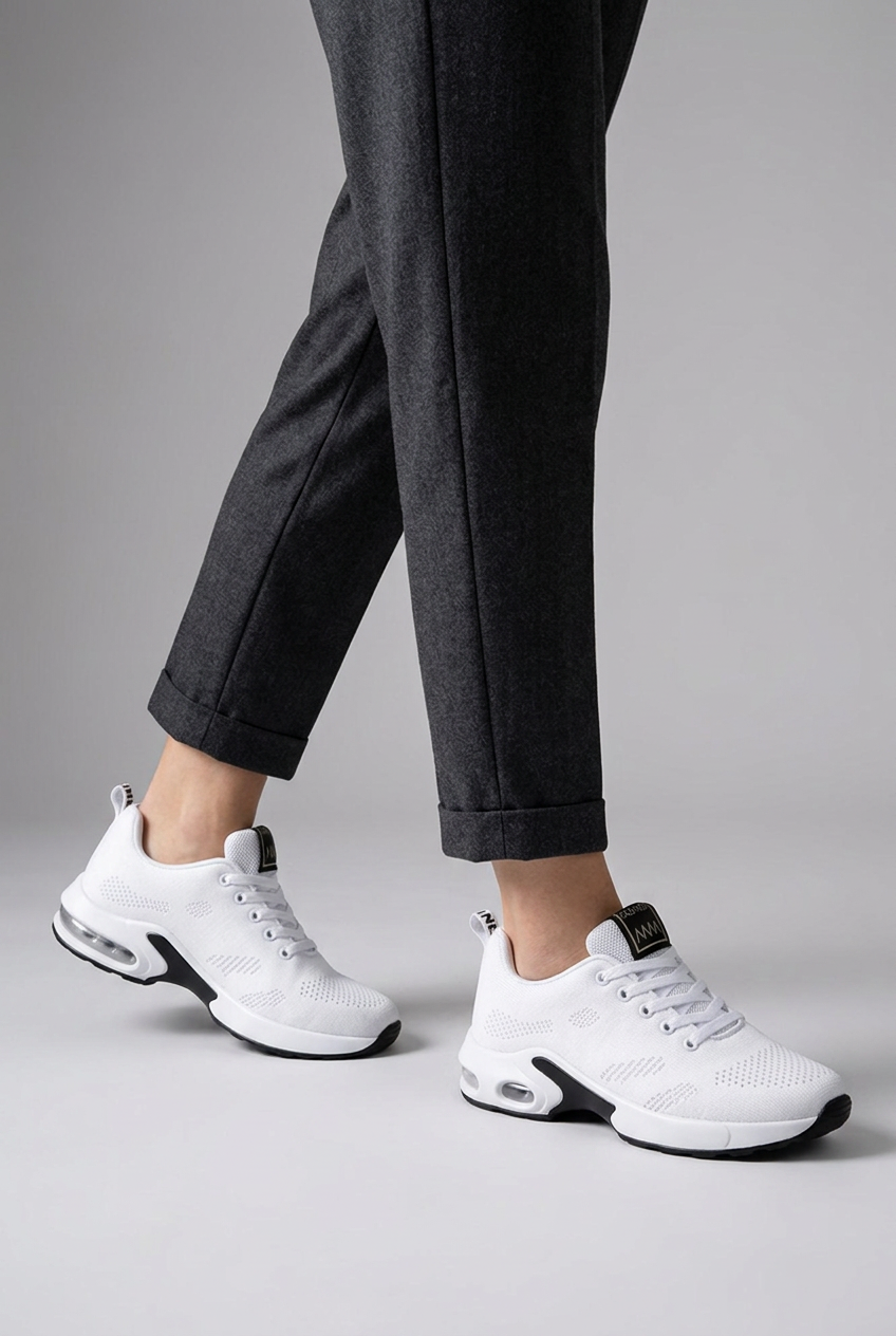 Air Cushion Sole Lace-Up Trainers Women
