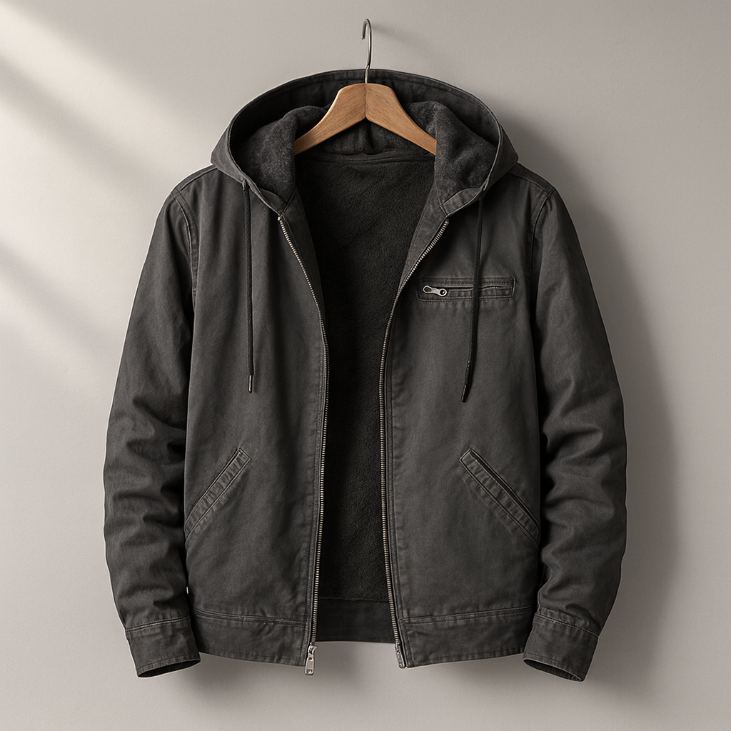 Sherpa Lined Hooded Canvas Jacket Women
