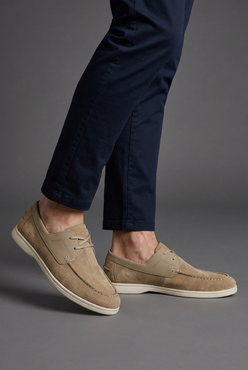Suede Style Lace Up Deck Boat Shoes Men