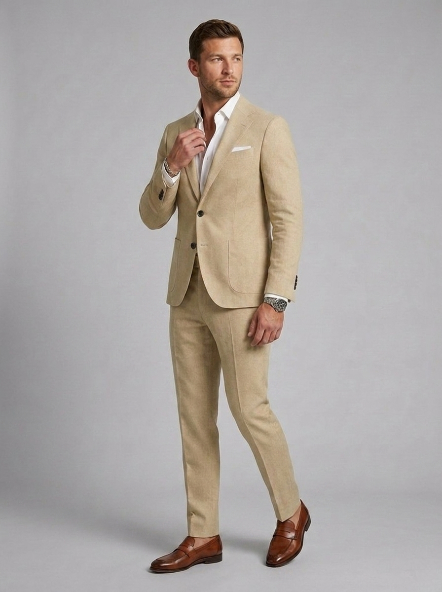 Mens Linen Summer Wedding Guest Suit