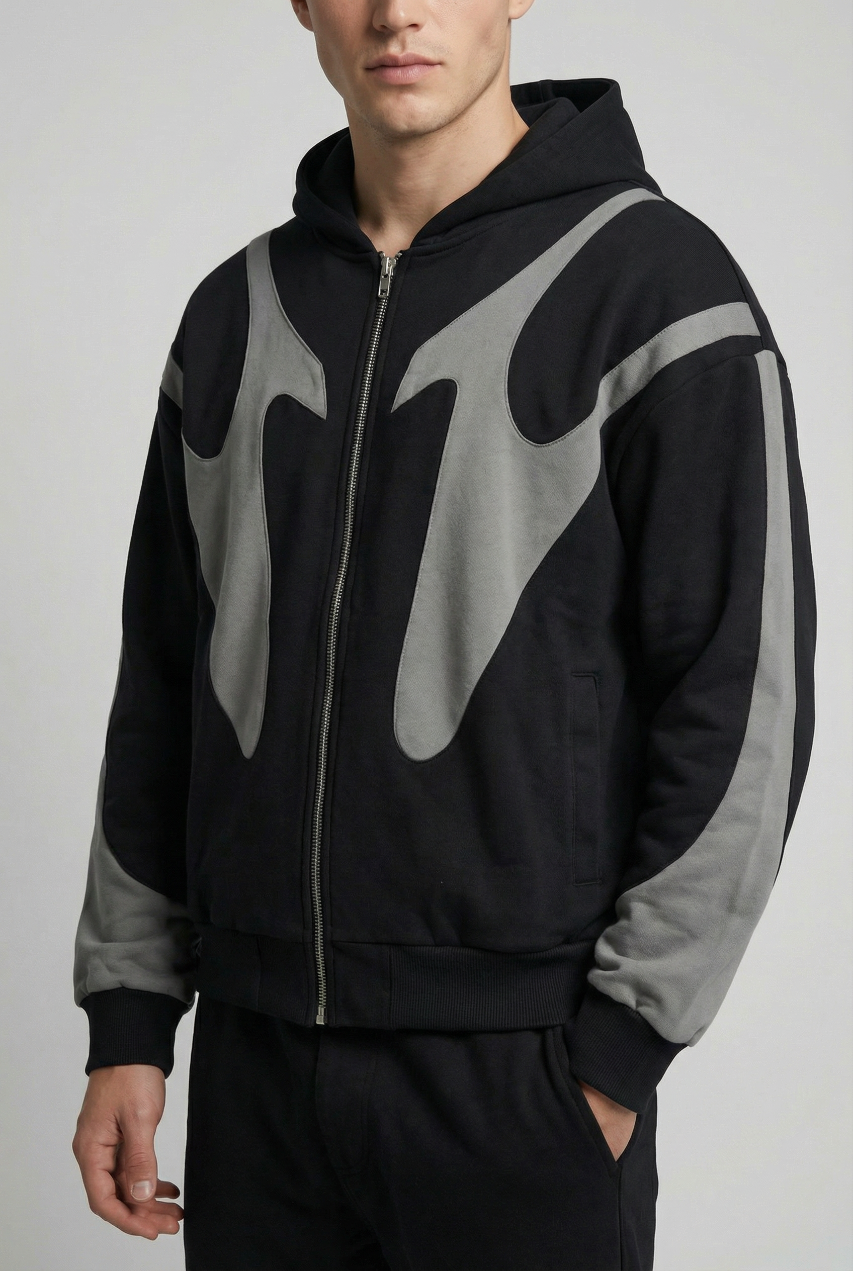 Men’s Zip-Up Graphic Streetwear Hoodie