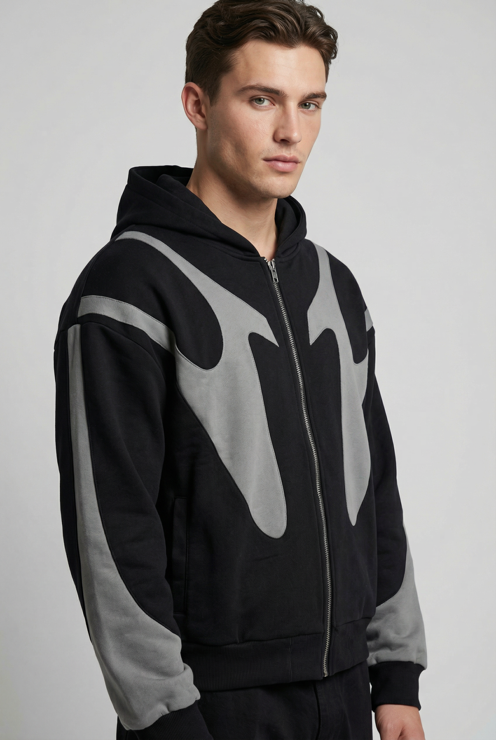 Men’s Zip-Up Graphic Streetwear Hoodie