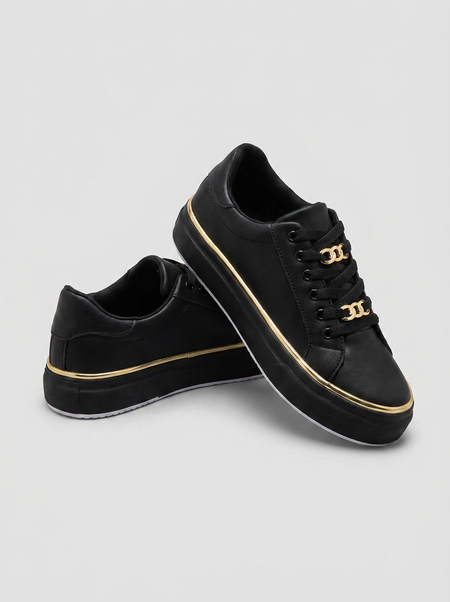 Chain Detail Flatform Casual Walking Trainers Women