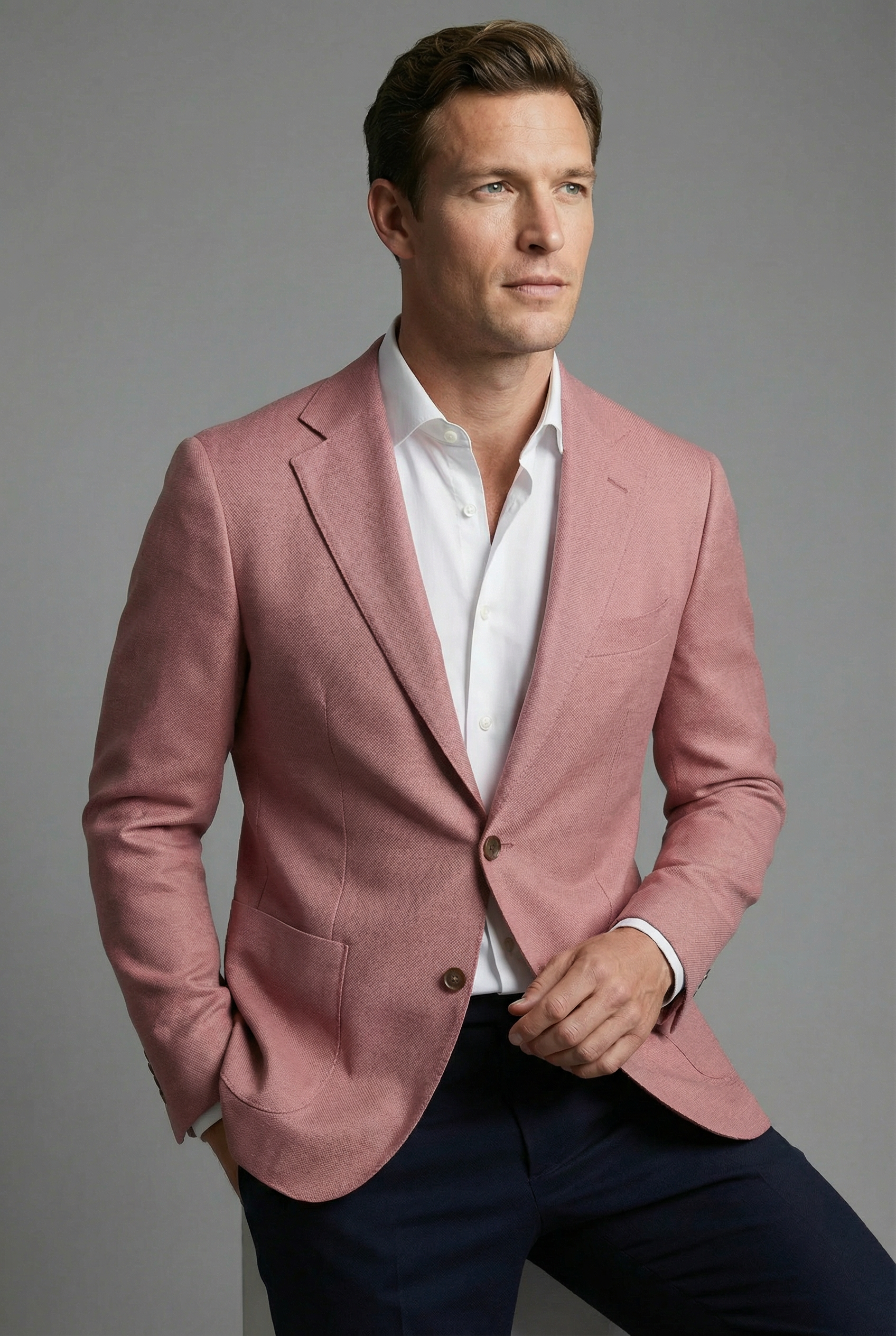 Men’s Tailored Lightweight Blazer Smart Casual Business Wear