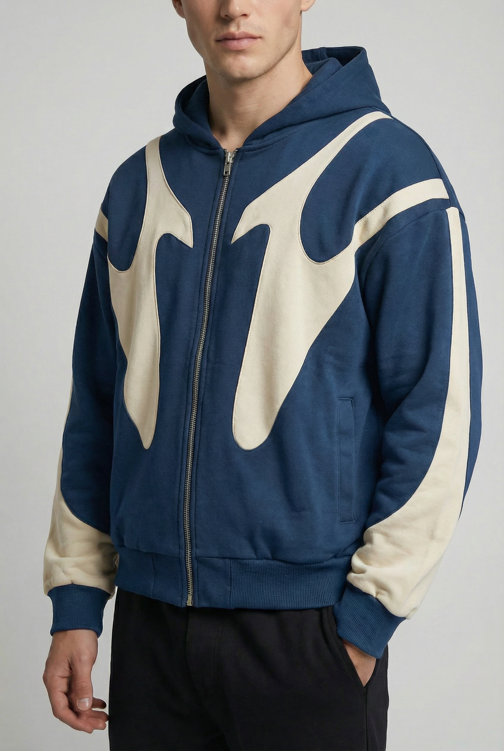 Men’s Zip-Up Graphic Streetwear Hoodie