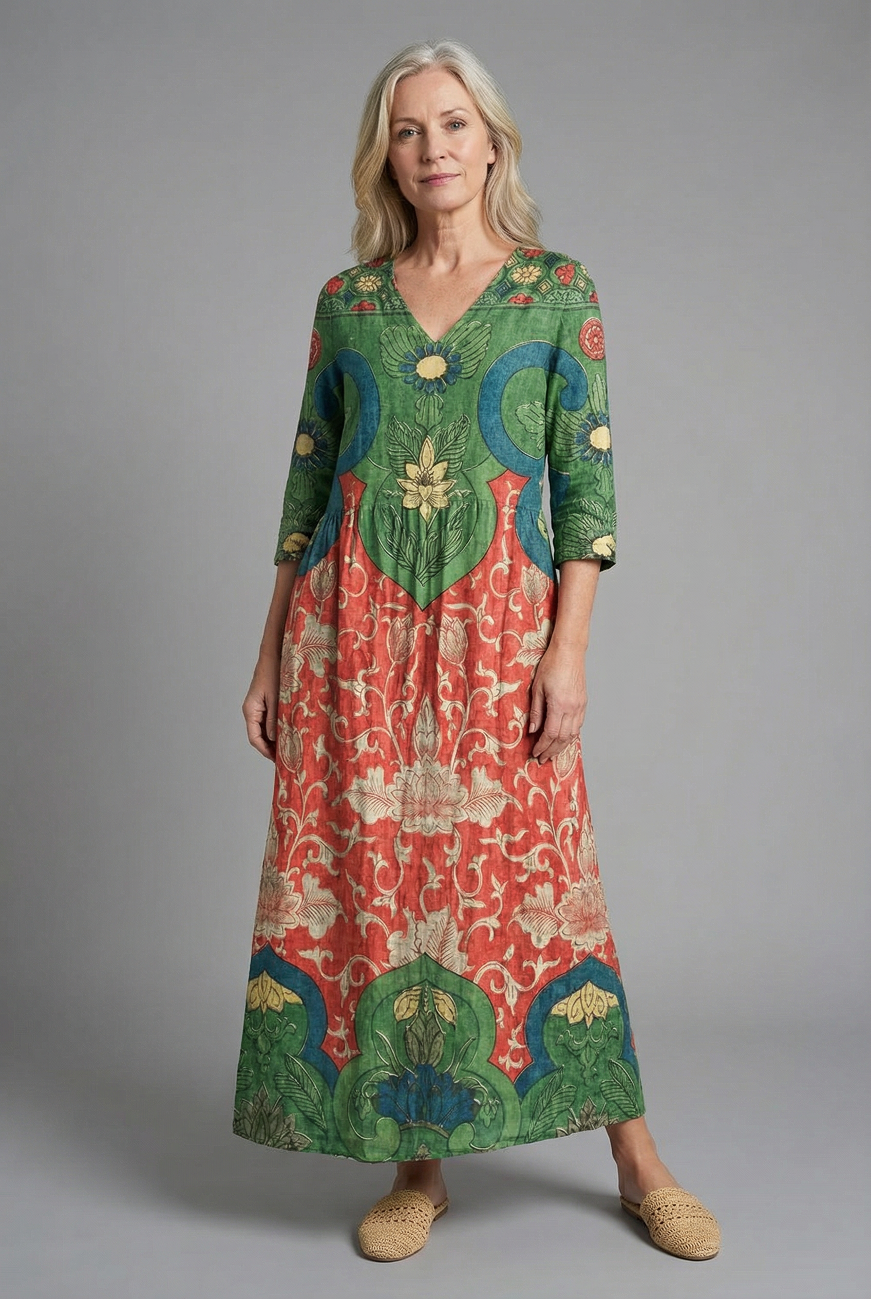 Women’s Comfortable A-Line Modest Boho Maxi Dress
