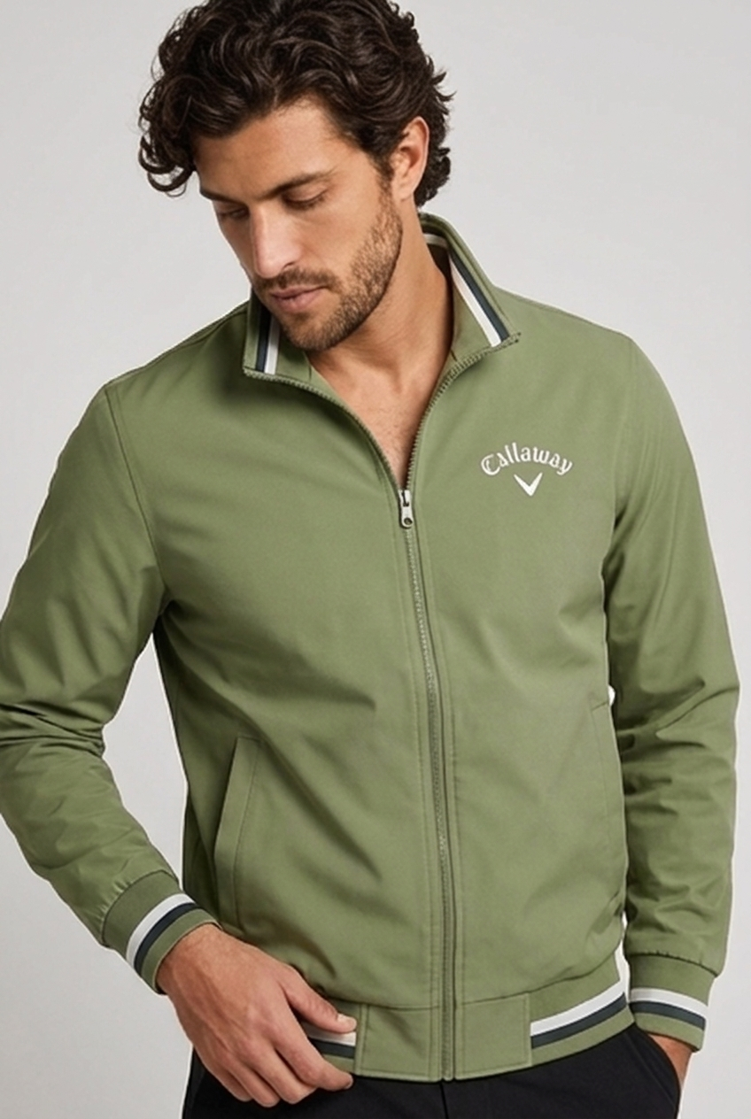 Stand Collar Zip Up Bomber Jacket Men