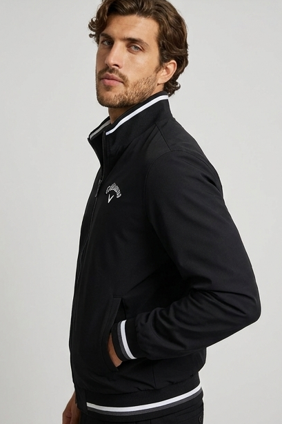 Stand Collar Zip Up Bomber Jacket Men