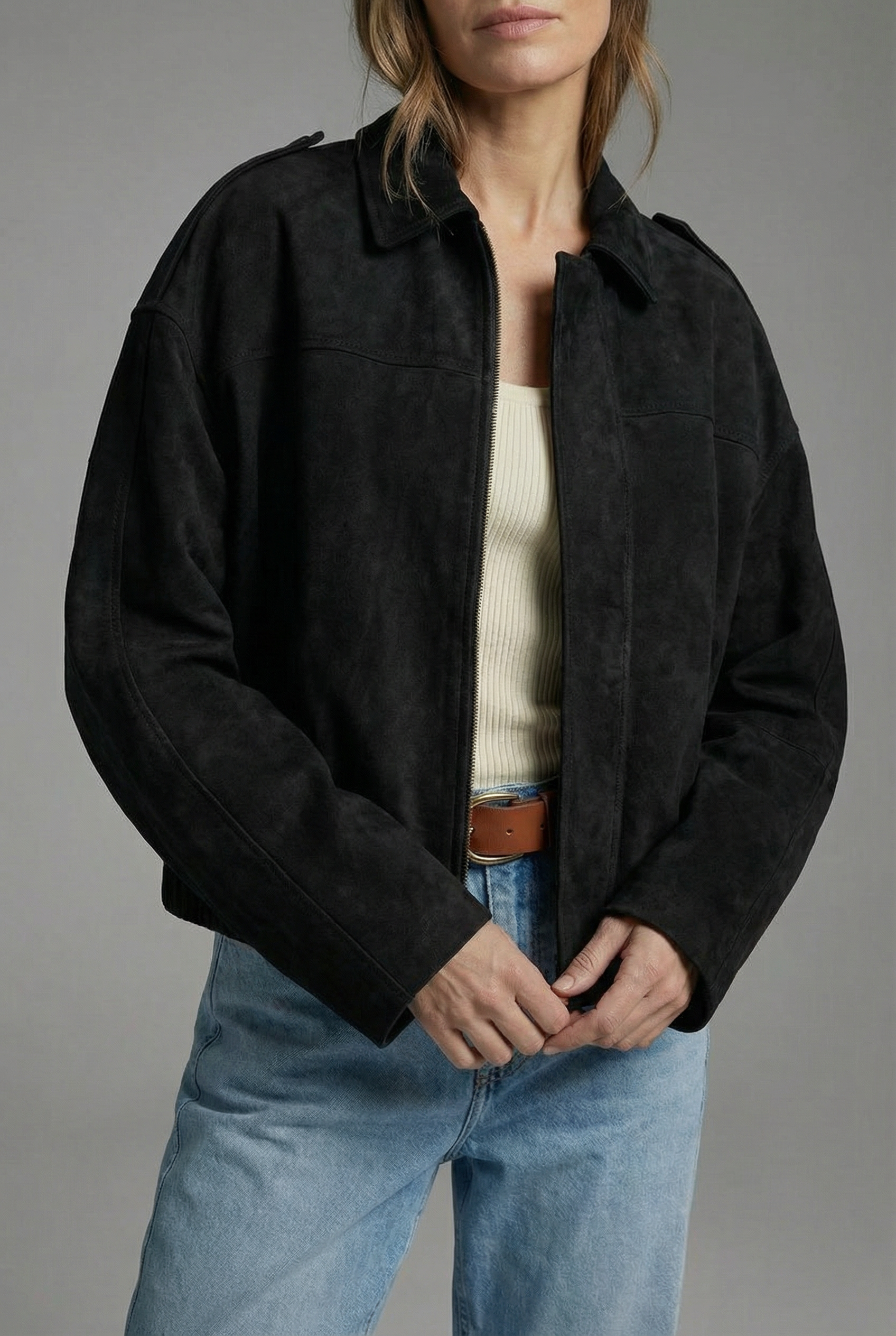 Women's Classic Drop Shoulder Bomber Jacket