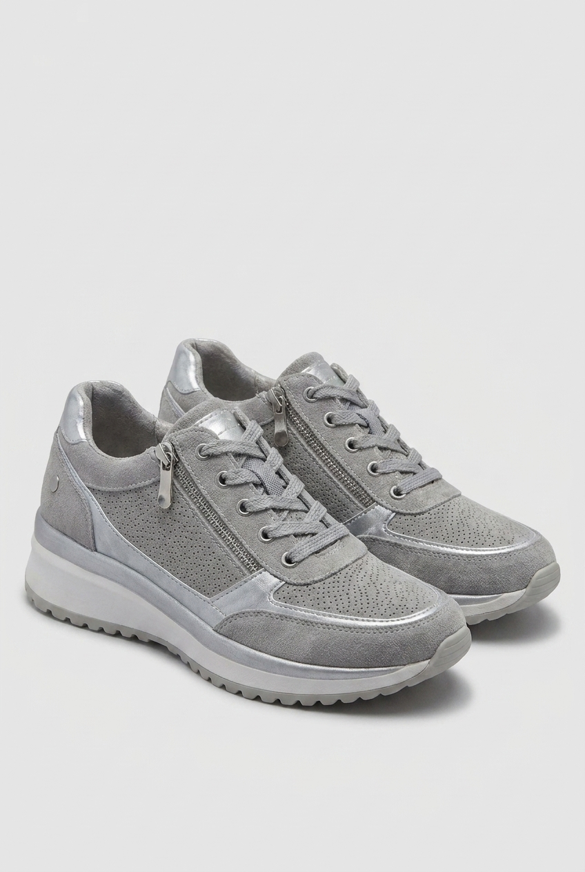 Everyday Breathable Zip Lace Platform Trainers Women